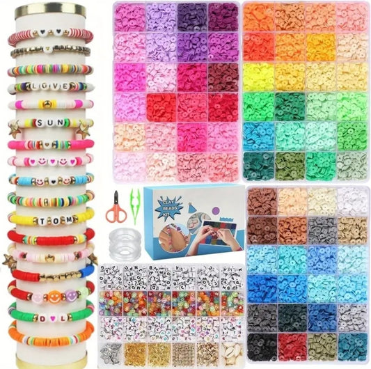 9560pcs Clay Beads Bracelet Making Kit - Perfect DIY Jewelry Crafts Christmas Gifts!