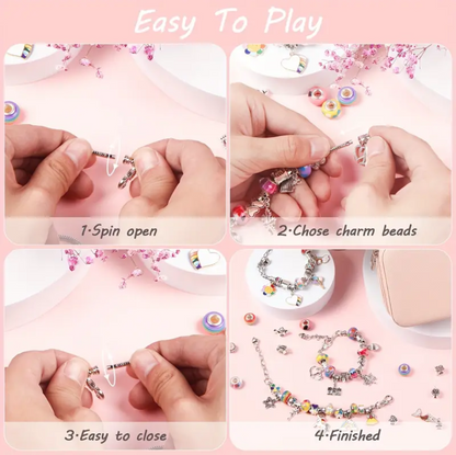 Charm Bracelet Making Kit - Girls DIY Beaded Jewelry Making Kit, Mermaid Series Charms Gifts For Girls Crafts DIY Bracelet Making Gift Box