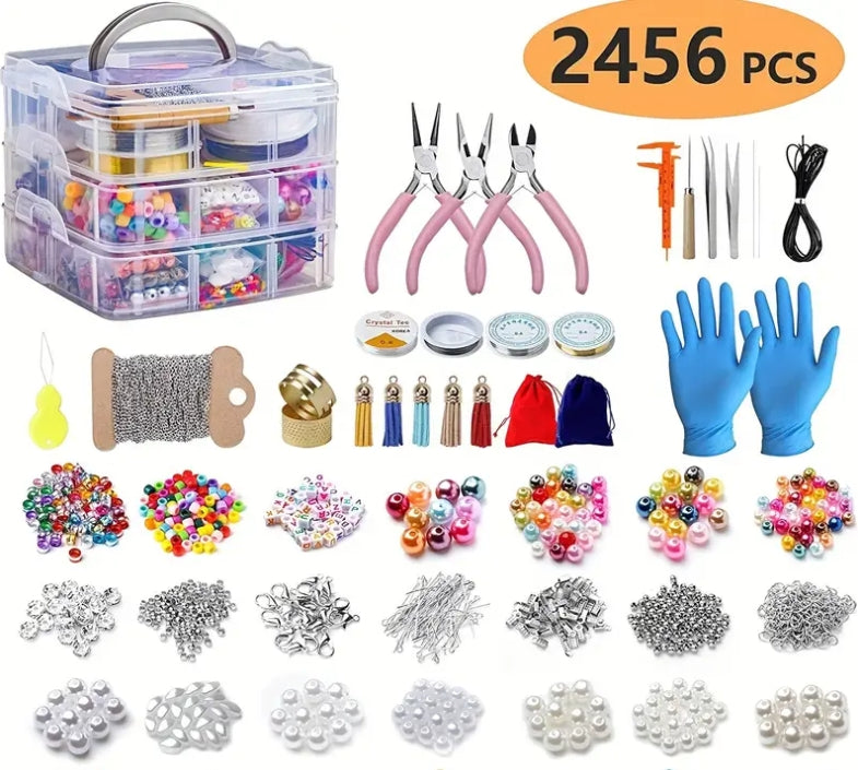 2456pcs Beaded Materials For DIY Bracelet Necklace Ear Jewelry Accessories Handmade Jewelry Set Box