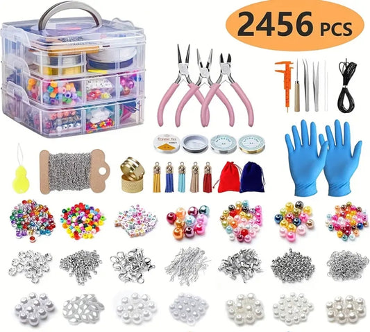 2456pcs Beaded Materials For DIY Bracelet Necklace Ear Jewelry Accessories Handmade Jewelry Set Box