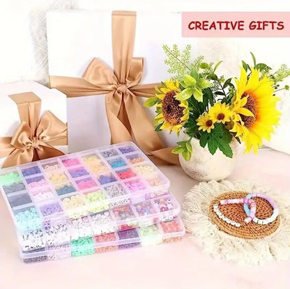 9560pcs Clay Beads Bracelet Making Kit - Perfect DIY Jewelry Crafts Christmas Gifts!