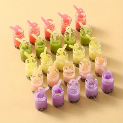 10pcs 10x25mm Resin Pendant Colorful Drink Cup Pendant Summer Drinks Charms For Jewelry Making DIY Necklace Bracelet Earring Accessories